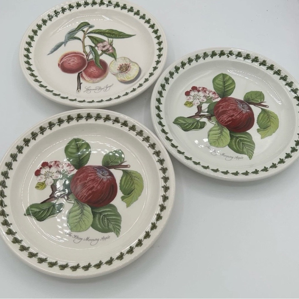 Set Of 3 Portmeirion 8.5” Goddess Of The Fruit Salad Dessert Shallow Bowls/Plate